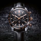 Tag Heuer Carrera Chronograph Black Dial Black Leather Strap Watch for Men - CBN2A5A.FC6481