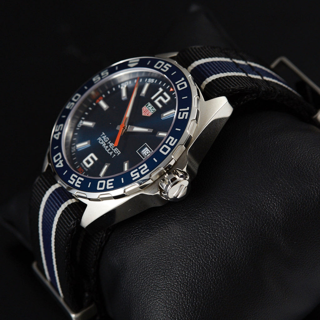 Tag Heuer Formula 1 Chronograph Blue Dial Two Tone NATO Strap Watch for Men - CAZ1014.FC8197