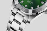 Tag Heuer Aquaracer Diamonds Emerald Green Dial Silver Steel Strap Watch for Women - WBD1316.BA0740