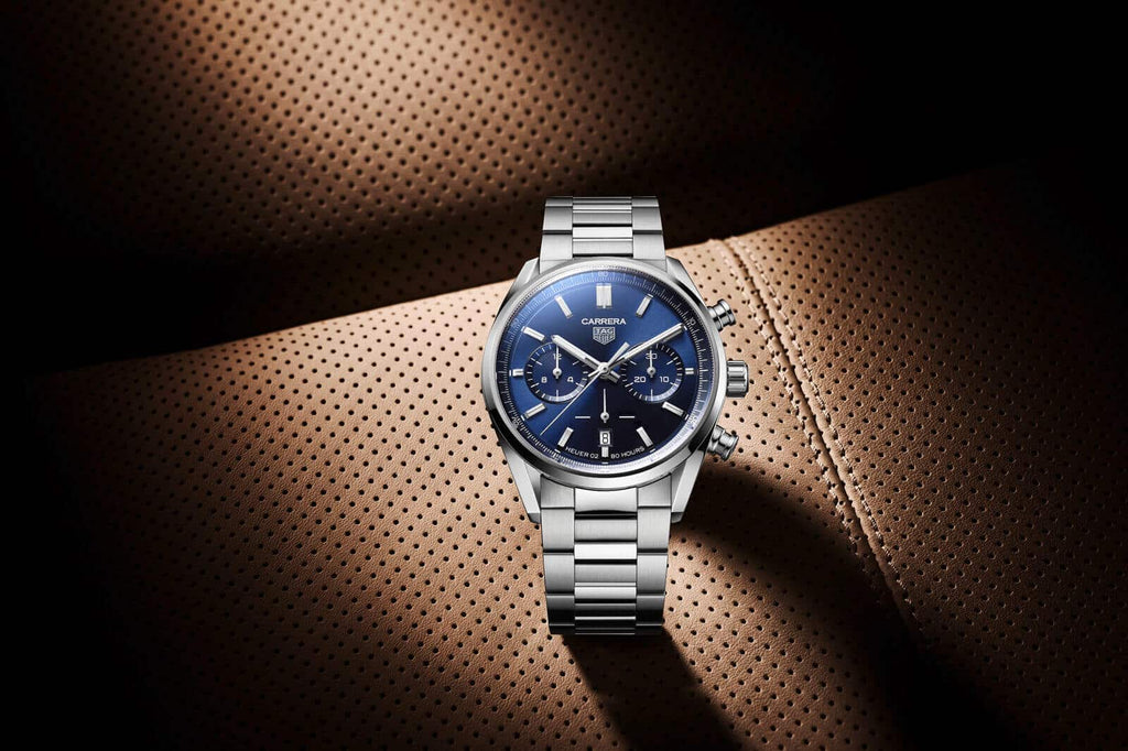 Tag Heuer Carrera Chronograph Blue Dial Silver Steel Strap Watch for Men - CBN2011.BA0642