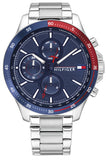 Tommy Hilfiger 1791718 Bank Chronograph Men's Watch – Blue Dial & Silver Steel Strap