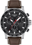 Tissot T125.617.16.051.01 Supersport Chrono Men's Watch – Black Dial & Brown Leather Strap