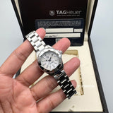 Tag Heuer Aquaracer Quartz Women's Watch WBD1411.BA0741 – Mother of Pearl White Dial with Silver Steel Strap