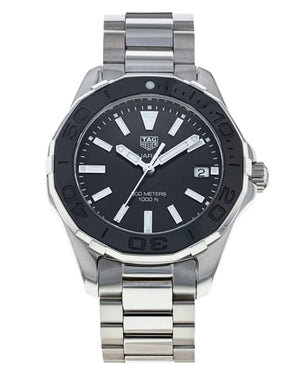 Tag Heuer Aquaracer Quartz Black Dial Silver Steel Strap Watch for Women - WAY131K.BA0748