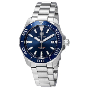 Tag Heuer Aquaracer Blue Dial Silver Steel Strap Watch for Men - WAY101C.BA0746