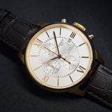 Tissot T099.427.36.038.00 Des Tourelles Chronograph Men's Watch – Silver Dial & Brown Leather Strap