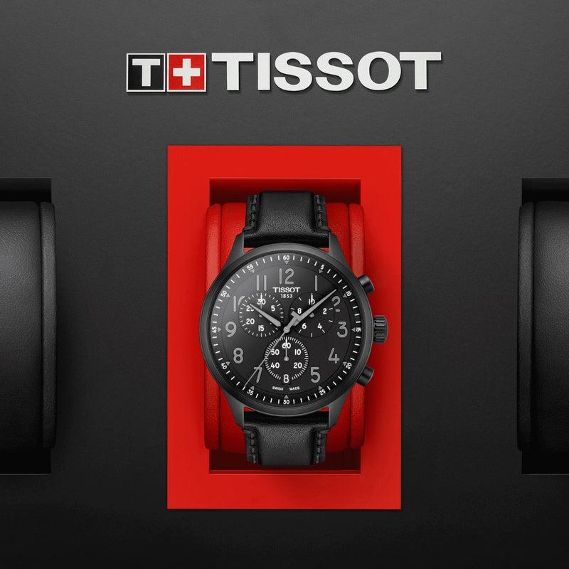 Tissot Chrono XL Vintage Black Dial Black Leather Strap Watch For Men - T116.617.36.052.00