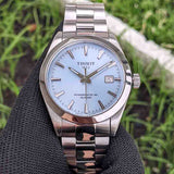 Tissot T127.407.11.351.00 Gentleman Powermatic 80 Silicium Men's Watch – Ice Blue Dial & Silver Steel Strap
