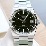 Tissot T137.207.11.051.00 PRX Powermatic 80 Men's Watch – Black Dial & Silver Steel Strap