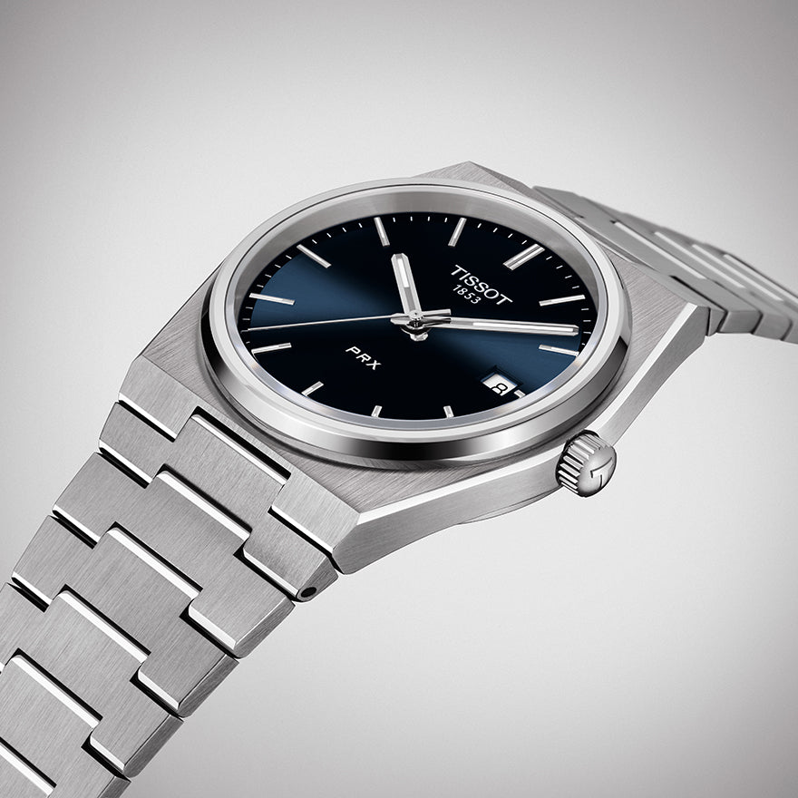 Tissot T Classic PRX Blue Dial Silver Steel Strap Watch For Men - T137.410.11.041.00