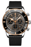 Breitling Superocean Heritage B01 Chronograph 44 Black Dial Black Mesh Bracelet Watch for Men - UB01621A1M1S1