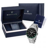 Maserati R8853140005 SFIDA Chronograph Men's Watch – Black Dial & Silver Steel Strap