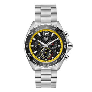 Tag Heuer Formula 1 Chronograph Black Dial Silver Steel Strap Watch for Men- CAZ101AC.BA0842