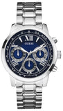 Guess W0379G3 Horizon Men's Watch – Blue Dial & Silver Steel Strap with Chronograph Quartz Movement