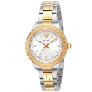 Versace Hellenyium Silver Dial Two Tone Steel Strap Watch for Women - V12030015