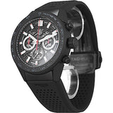 Tag Heuer Carrera Automatic Chronograph Black Dial Black Rubber Strap Watch for Men - CBG2A90.FT6173