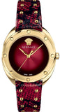 Versace VEBM00918 Shadov Quartz Women's Watch – Red Dial & Red Leather Strap