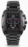 Versace VE6H00623 Dominus Chronograph Quartz Men's Watch – Black Dial & Black Steel Strap