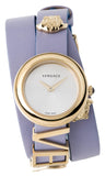 Versace VEBN00318 V-Flare Women's Watch – Silver Dial & Purple Leather Strap