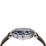 Versace Greca Sport Analog Blue Dial Brown Leather Strap Watch For Men - VEZ300121