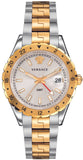 Versace V11030015 Hellenyium GMT Men's Watch – Silver Dial & Two-Tone Steel Strap