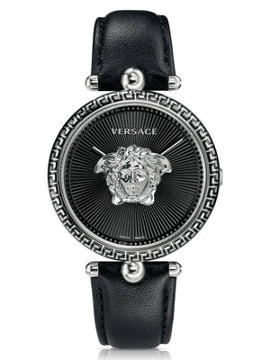 Versace Palazzo Empire Black Dial Black Leather Strap Watch for Women - VCO060017