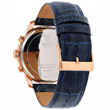 Guess Horizon Chronograph Blue Dial Blue Leather Strap Watch For Men - W0380G5