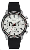 Guess W0802G1 Fuel Multifunction Men's Watch – White Dial & Black Rubber Strap