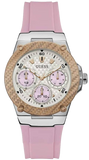 Guess W1094L4 Zena Quartz Women's Watch – White Dial & Pink Rubber Strap