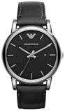 Emporio Armani AR1692 Classic Quartz Men's Watch – Black Dial & Black Leather Strap