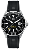 Tag Heuer Aquaracer Calibre 5 WAY201A.FT6142 Men's Automatic Watch – Black Dial with Black Rubber Strap