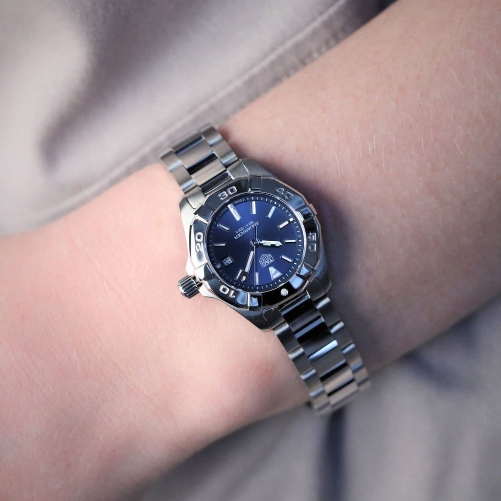 Tag Heuer Aquaracer Women's Watch WBD1412.BA0741 – Blue Dial with Silver Steel Strap