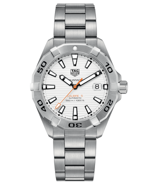 Tag Heuer Aquaracer Automatic White Dial Silver Steel Strap Watch for Men - WBD2111.BA0928