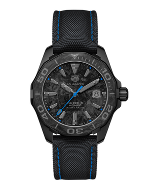 Tag Heuer Aquaracer Calibre 5 Black Nylon Strap Carbon Dial Watch for Men -  WBD218C.FC6447