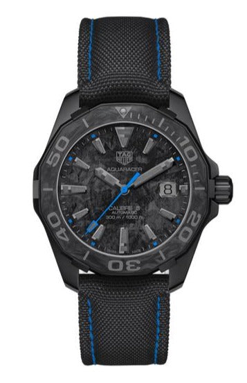 Tag Heuer Aquaracer Calibre 5 Black Nylon Strap Carbon Dial Watch for Men - WBD218C.FC6447