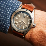 Tag Heuer Autavia Isograph Grey Dial Calfskin Brown Leather Strap Watch for Men - WBE5111.FC8267