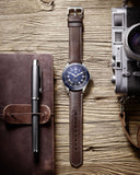Tag Heuer Autavia Calibre 5 Automatic Blue Dial Brown Leather Strap Watch for Men - WBE5116.FC8266