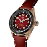Tag Heuer Autavia Calibre 5 Chinese New Year Maroon Dial Maroon Leather Strap Watch for Men - WBE5193.FC8300