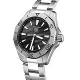 Tag Heuer Aquaracer Professional 200 Quartz Black Dial Silver Steel Strap Watch for Men - WBP1110.BA0627