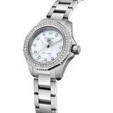 Tag Heuer Aquaracer Professional 200 Quartz Diamond Mother of Pearl Dial Silver Steel Strap Watch for Women - WBP1417.BA0622