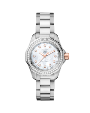 Tag Heuer Aquaracer Professional 200 Quartz Diamonds Mother of Pearl Dial Silver Steel Strap Watch for Women - WBP1451.BA0622
