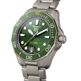 Tag Heuer Aquaracer Professional 300 Automatic Green Dial Silver Steel Strap Watch for Men - WBP208B.BF0631