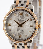 Omega De Ville Prestige Quartz Diamonds Silver Dial Two Tone Steel Strap Watch for Women - 424.25.27.60.52.001