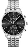 Hugo Boss 1513869 Associate Quartz Men's Watch – Black Dial & Silver Steel Strap