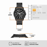 Armani Exchange Banks AX1722 Men's Chronograph Watch – Black Dial with Black Stainless Steel Strap