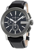 Gucci YA101205 G-Chrono Men's Watch – Black Dial & Black Leather Strap