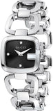 Gucci YA125509 G-Gucci Diamonds Women's Watch – Black Dial & Silver Steel Bracelet
