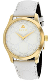 Gucci YA1264033A G Timeless Quartz Women's Watch – White Dial & White Leather Strap