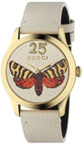 Gucci YA1264062 G-Timeless Butterfly Women's Watch – White Dial & White Leather Strap