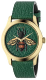 Gucci YA1264065 G-Timeless Bee Women's Watch – Green Dial & Green Leather Strap